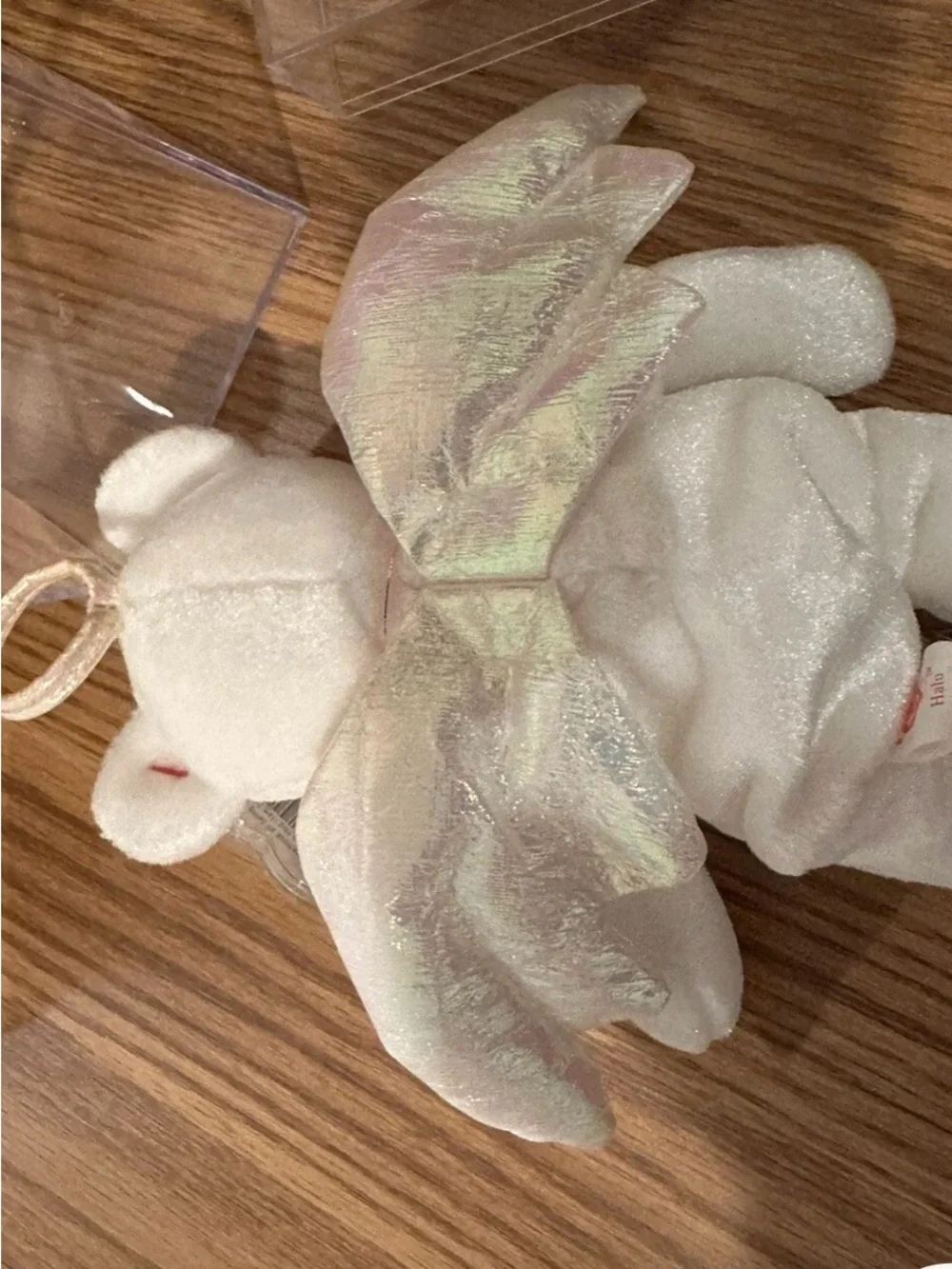 Vintage Ty Beanie Baby - Halo the White Angel Bear (1998 / Retired)⁠